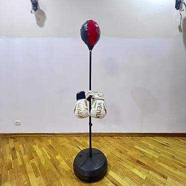 Спорт и хобби: Боксёрская груша с Кожаными перчаткими подойдёт для взрослых и детей — 4