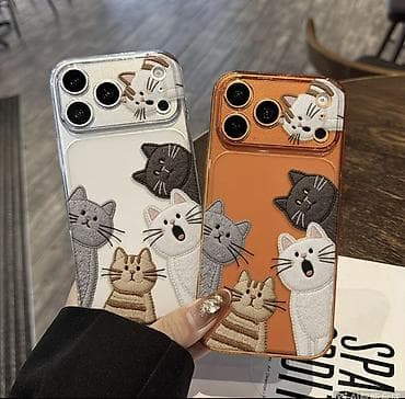 питинитка сатып алам: Чехол для iPhone 17promax с объёмной вышивкой «Котики» - Дизайн — 1