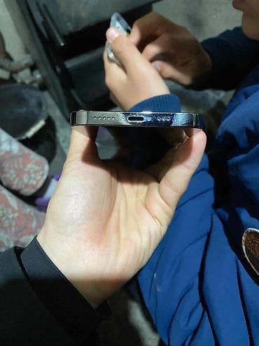 13 мини: IPhone 12 Pro, Б/у, 128 ГБ, Серебристый, Чехол, 73 % — 6