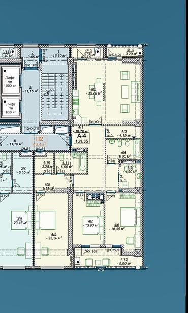 остановка: Сдан, Элитка, 2 комнаты, 163 м² — 4
