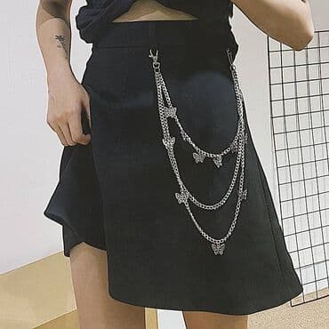 кранштейн для вещей: Цепочка поясная, красивое украшение в виде цепочек с бабочками - — 2