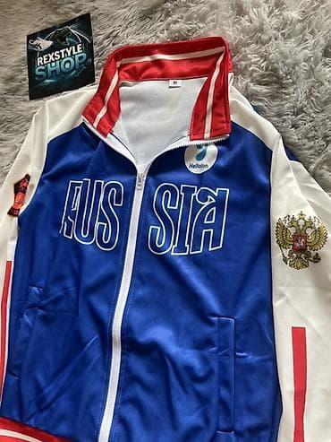 фудболку: Спортивная олимпийка Russia - Цвета: синий/белый/красный (триколор) - — 2
