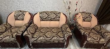 Комплект мягкой мебели, Б/у, Платная доставка, цвет - Коричневый