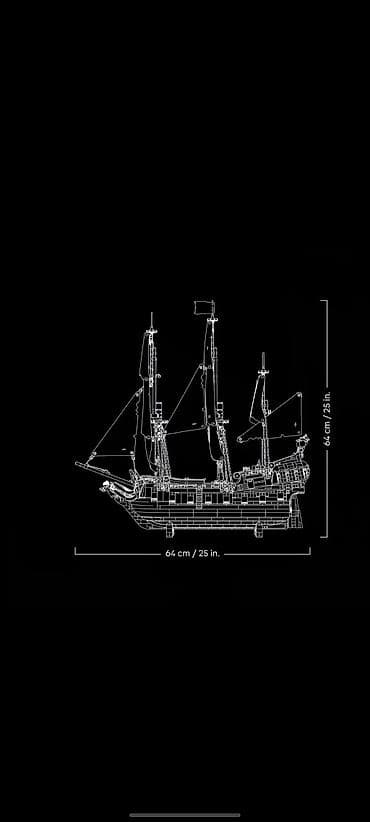 Игрушки: Лего Конструктор «Пиратский корабль с чёрными парусами» (2862 детали) — 2
