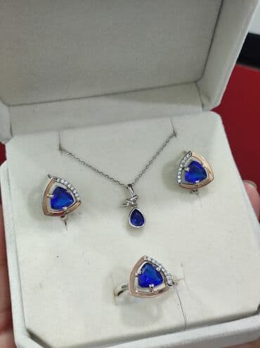 свадебные платья от производителя: Серебряный Набор+ Цепочка Серебро с напылением золото 925 пробы — 3