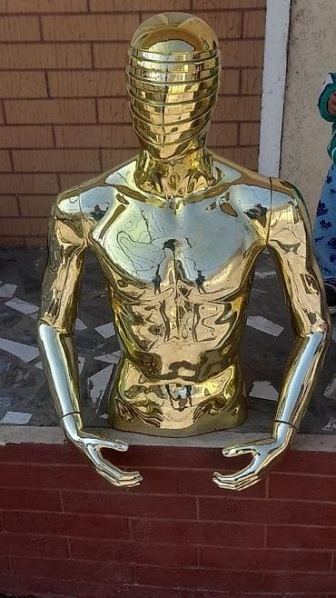 сканеры a3: Золотой торс-манекен с руками - Материал: пластик/ПВХ с зеркальным — 1