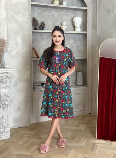 домашние халаты больших размеров: Халат, Хлопок, Узбекистанская, XS, 2XS, L — 4