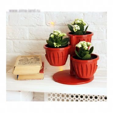 купить подставка для цветов: Новый цветочный горшок из 3-х кашпо (обьем 700 мл; верхний — 2