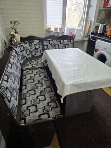 Промышленная химия: Кухонный мягкий уголок, Б/у, Дерево, цвет - Серый — 2