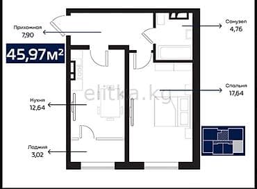 Продажа квартир: 1 комната, 45 м², Элитка, 8 этаж, Евроремонт — 3