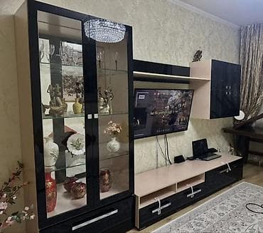 Эмерек: Дубал шкаф, Дубал шкаф түрү: Модулдуу, Үй, конок бөлмөсү үчүн, Өзгөчөлүктөрү: Телевизор коюучу бөлүк менен — 2