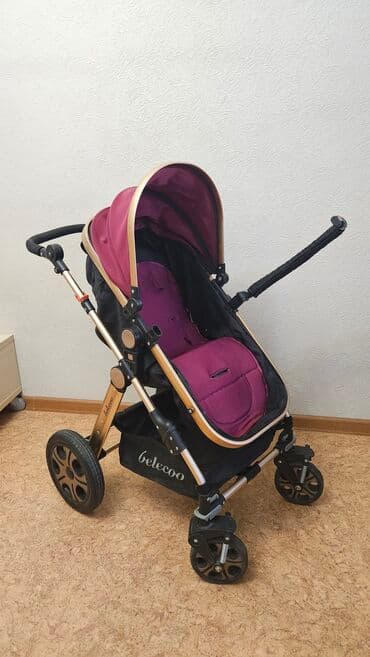 коляска prego: Коляска, цвет - Фиолетовый, Б/у — 4