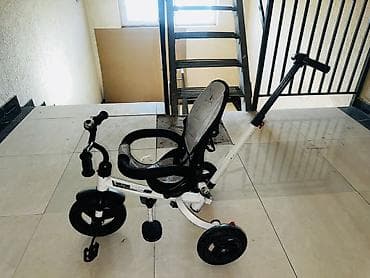 Балдар транспорту: Детский трёхколёсный велосипед-трансформер с родительской ручкой - — 3