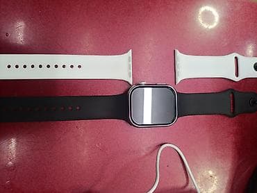 Смарт‑часы в стиле Apple Watch, корпус серебристый (примерно 44 мм), с — 7