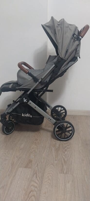 kidilo коляска прогулочная: Коляска, цвет - Серебристый, Новый — 6