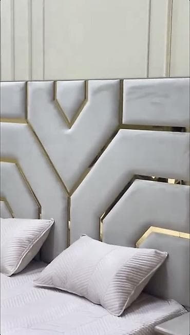 спальный гарнитур зиля: Спальный гарнитур, Двуспальная кровать, Металл, цвет - Серый — 2