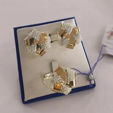 набор пандора: Серебряный Комплект напыление золотом пробы 925 Напыление золотом — 4