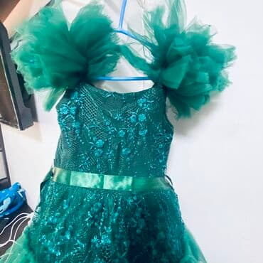 платья праздничные: Детское платье, цвет - Зеленый, Новый — 7