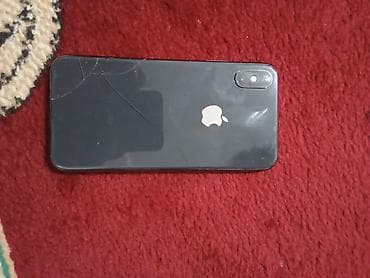 IPhone X, Б/у, 64 ГБ, Черный, Чехол, 100 %