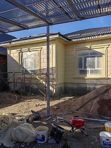 фасад травертин: Фасадные работы: декоративная штукатурка и окраска жидкий травертин — 3