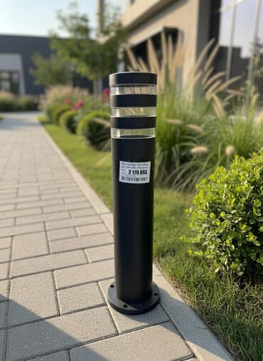 Черный столбиковый светильник, выполненный в современном стиле at lalafo.kg Черный столбиковый светильник, выполненный в современном стиле