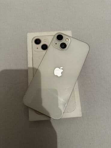 iphone ремонт: IPhone 13, Б/у, 128 ГБ, Белый, Защитное стекло, Чехол, Кабель, 76 % — 2