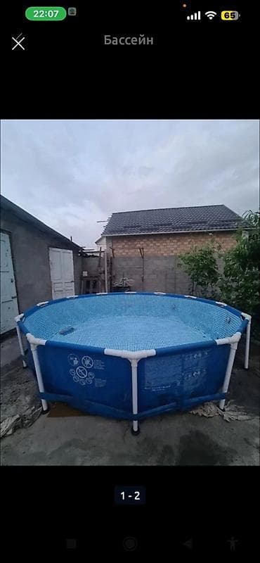 пэт банки: Каркасный круглый бассейн для дачи/двора. - Тип: сборный каркасный — 1