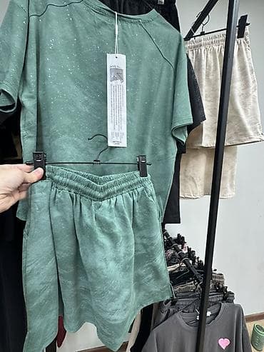 этно одежды: Костюм трикотажный: футболка + юбка-шорты - Модель: свободная — 2