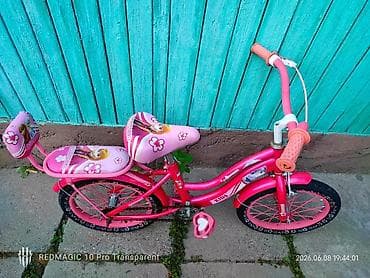 fixed gear: Детский велосипед, 2-колесный, 3 - 4 года, Для девочки, Б/у — 5