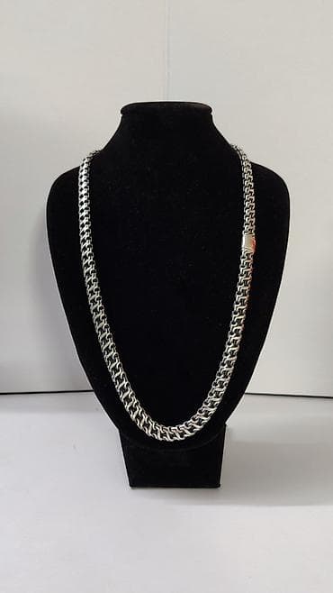 Комплект "Гермес" Серебро 925 проба Цепь 76 гр Ширина 8.5 мм Браслет