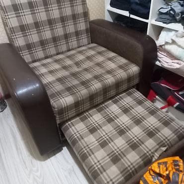 Ширмы, перегородки: Кресло-кровать, Б/у, Односпальный, Самовывоз, цвет - Коричневый — 2