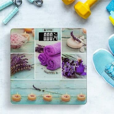 батарейки для весов: Напольные весы Vitek, Электронные, Стекло, 180 кг — 1