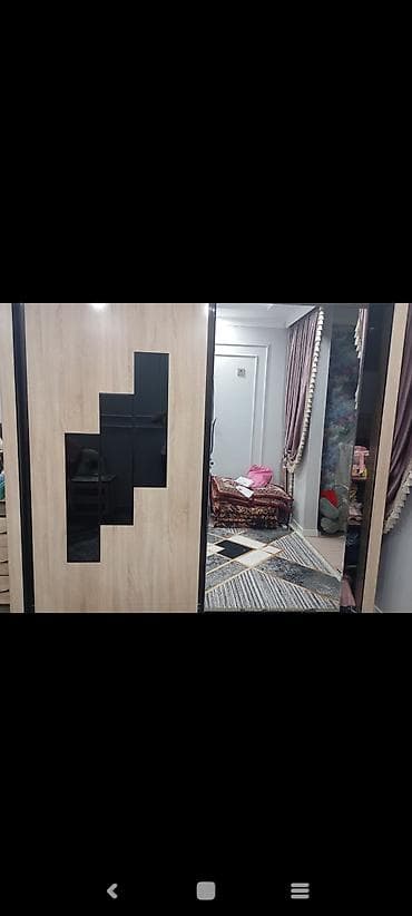 Спальный гарнитур, Двуспальная кровать, Шкаф, Тумба, ДСП, Самовывоз, цвет - Коричневый