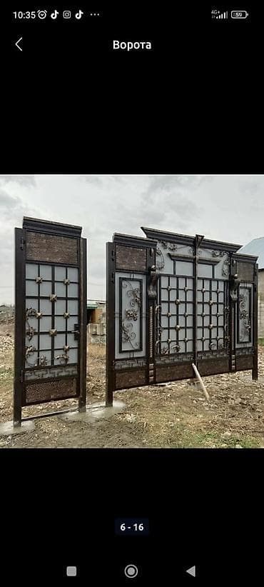 слиф: Кованые ворота с двумя створками и калиткой - Материал: сталь с — 1