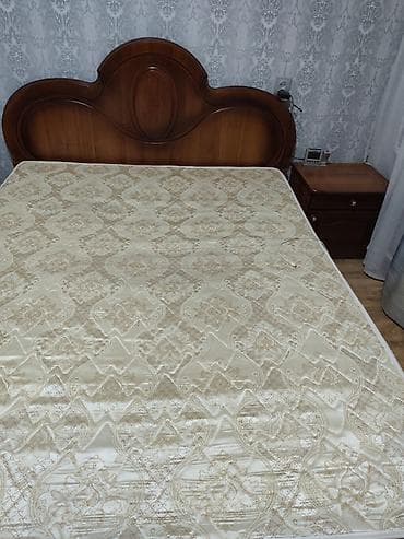 кыргыз мебель: Уктоочу бөлмө гарнитуру, Колдонулган, Эки кишилик керебет, Комод, Тумба, Белоруссия, МДФ, Өзү алып кетүү, түсү - Күрөң — 5