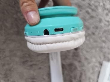 наушник повербанк: Беспроводные накладные наушники, складывающиеся. Цвет: мятный с белым — 4