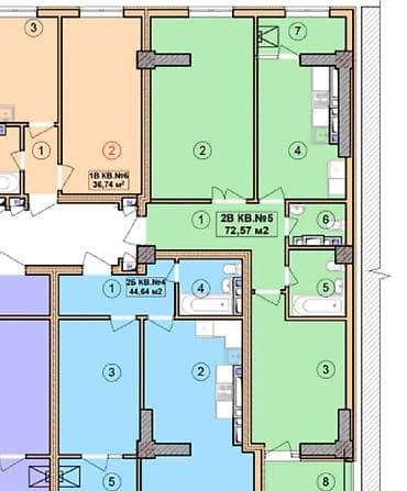 72: 2 комнаты, 73 м², Асанбай мкр Элитка, 11 этаж, ПСО (под самоотделку) — 1