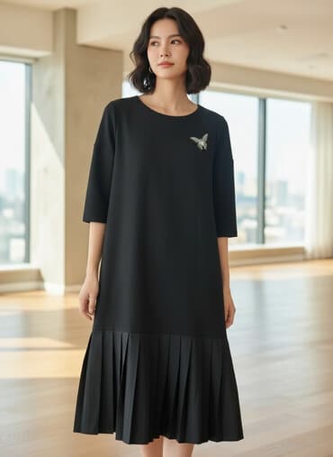 Повседневное платье, Турция, Осень-весна, Длинная модель, Хлопок, Прямое, M