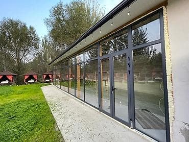 Лак жана боёк материалдары: Буюртмага алюминий терезе, Терезе түрү: Витраждык, Декоративдик өзгөчөлүктөрү: Фрамуга, Бөлүп төлөө жок — 2