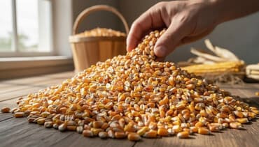 Кукуруза, зерно 22.50 - Желто-оранжевые сухие зерна кукурузы, фракция