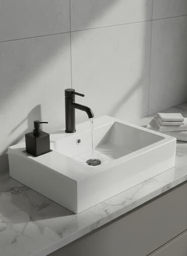 доски стеклянная маркерная: Белая керамическая раковина прямоугольной формы с глянцевой — 1