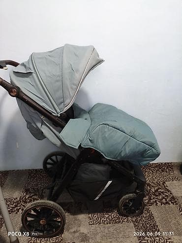 peg prego: Прогулочная коляска King Sport (серо-бирюзовый текстиль, чёрная рама) — 4