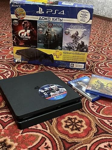 PS4 (Sony PlayStation 4): PlayStation 4 Slim (PS4) — комплект “Хиты PlayStation” •FIFA 2018 • — 4
