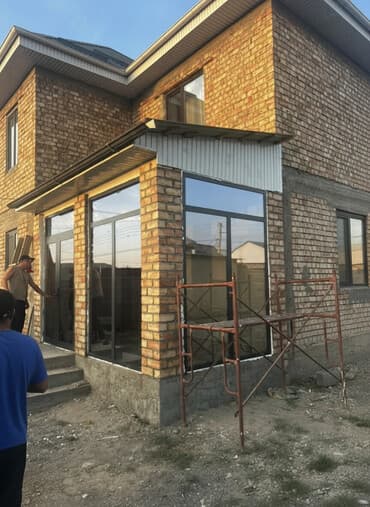 алюминиевые двери б у: Двери в частный дом, Алюминий, Двустворчатая, цвет - Серый — 1