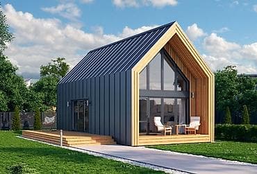 Современный каркасный дом в скандинавском стиле с панорамным