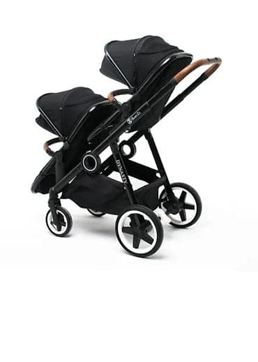 три в одном коляска: Коляска, Другой бренд, цвет - Черный, Б/у — 4