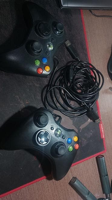 Видеоигры и приставки: Проводные геймпады Xbox 360 (USB) 2 джойстика = 2000 сом - Xbox 360 с — 1