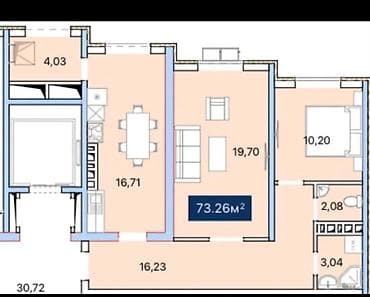 ts group: 2 комнаты, 73 м², Достук с. Элитка, 4 этаж, Свежий ремонт — 3