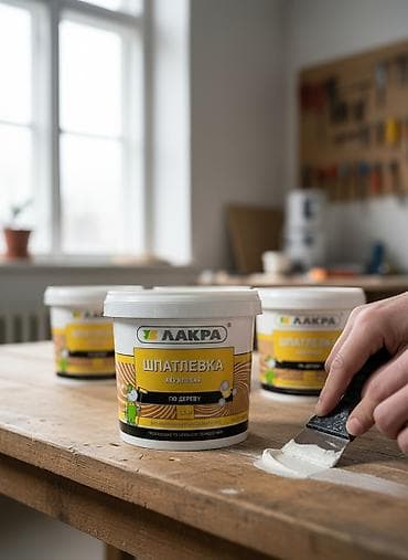 Акриловая шпаклевка «Лакра» предназначена для обработки деревянных
