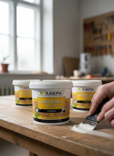 продаю шпаклёвка: Акриловая шпаклевка «Лакра» предназначена для обработки деревянных — 1